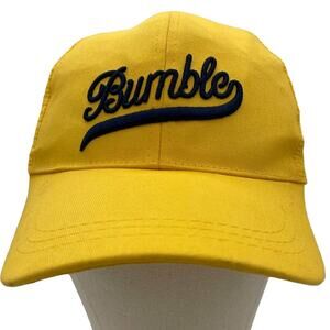 Bumble Logo Yellow Snapback Trucker Hat Adjustable Mesh Back Cap
